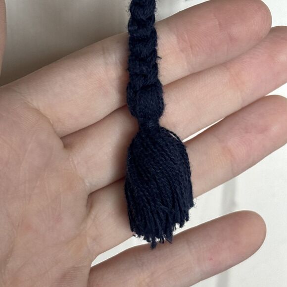 Zara Knit Tank Top M Black White Striped Crochet Sleeveless Tassel Hem Boho - Picture 8 of 9